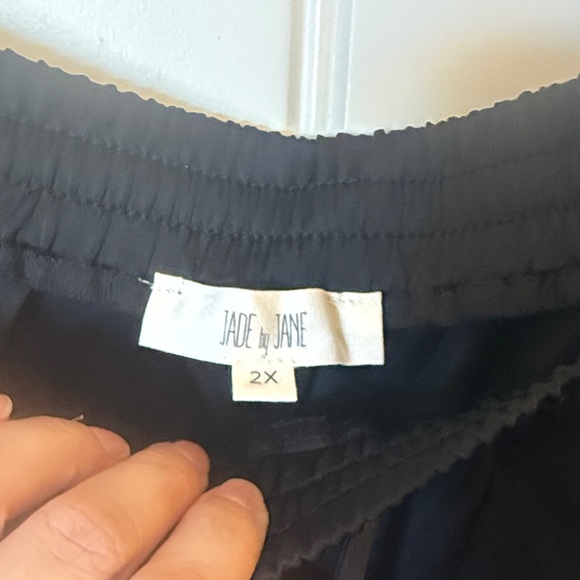 Jade by Jane Black Track Pants with Checkered Side Detail - Picture 2 of 8